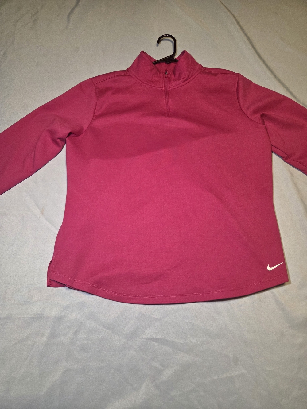 Nike Therma Fit 1/4 Zip Pullover Womens Large Pink Athletic Top Swoosh